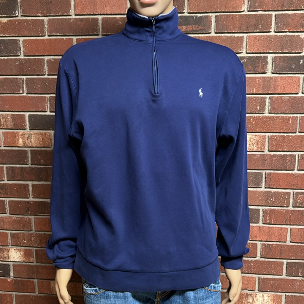 Ralph Lauren Polo Golf Blue Quarter Zip Pullover Size Large